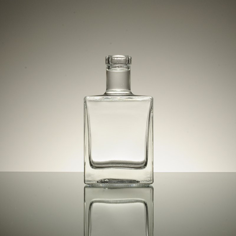 High transparent clear french square glass bottle 700ml 500ml / 250ml