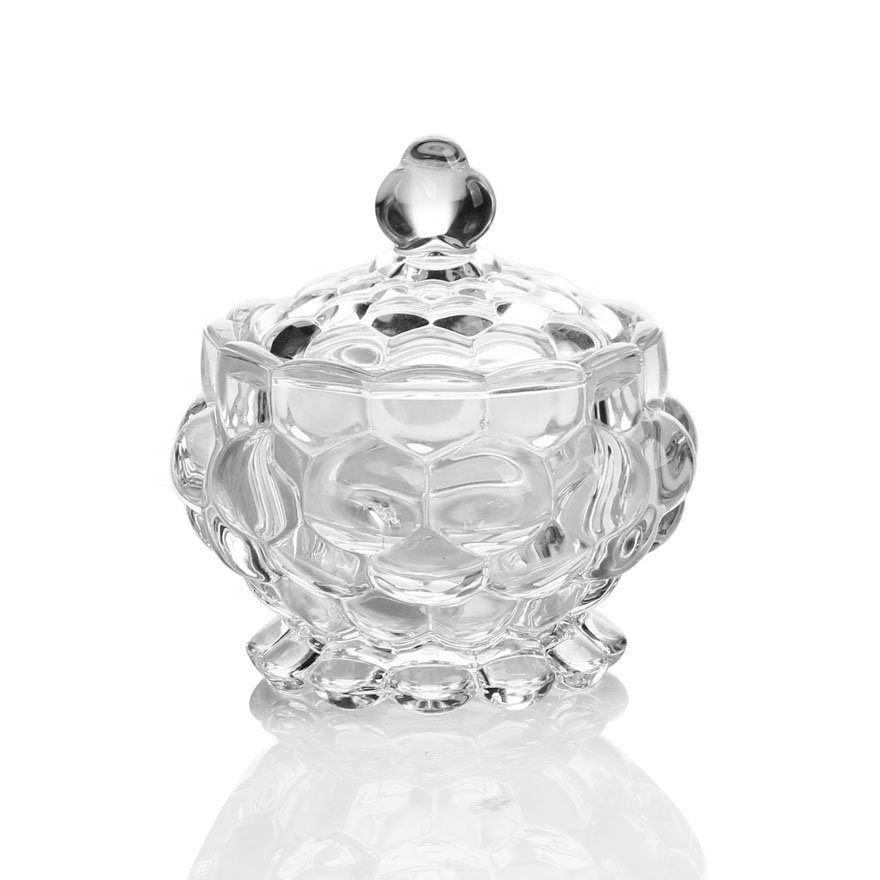 High-white Wedding Party Crystal Glass Candy Pot Glass Candy Dessert Cookie Jar with Butterfly Shape Lid Home Decoration GB1870H