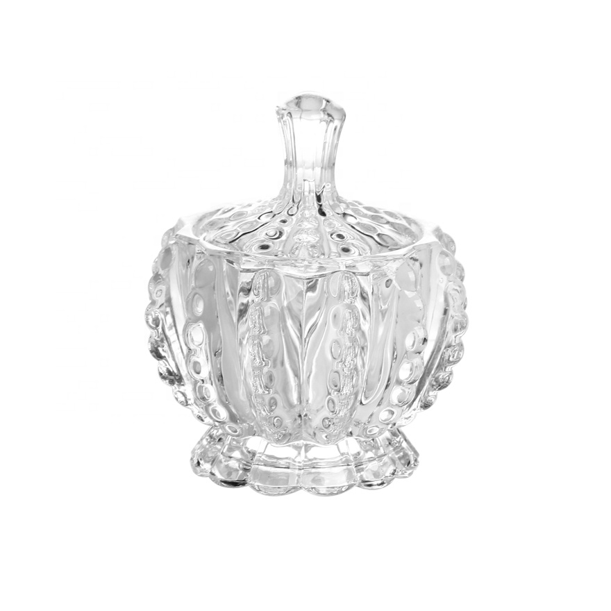 High-white Wedding Party Crystal Glass Candy Pot Glass Candy Dessert Cookie Jar with Butterfly Shape Lid Home Decoration GB1870H