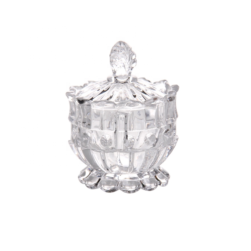 High-white Wedding Party Crystal Glass Candy Pot Glass Candy Dessert Cookie Jar with Butterfly Shape Lid Home Decoration GB1870H