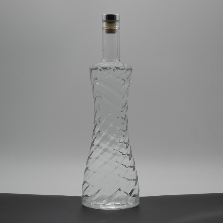 Highly quality luxury Custom round shoulder screen printing frosted white alcoholic liquor 750ml vodka glass bottle for liquor