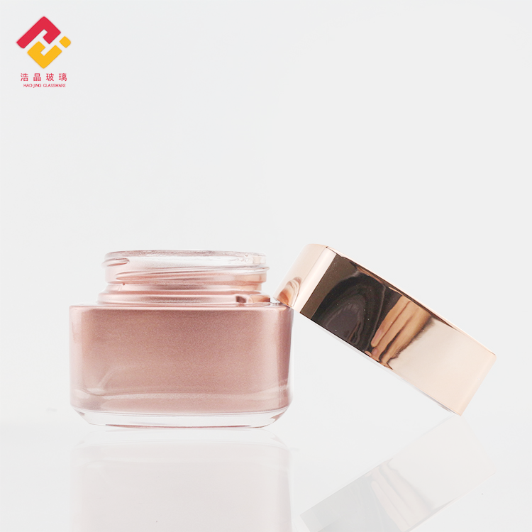 Hight quality cosmetic sets custom 50ml 120ml rose gold skin care oil lotion pump glass bottle for serum