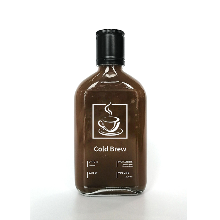 Hip Flask 200ml Coffee Glass Bottles For Cold Brew With Printing Wholesale