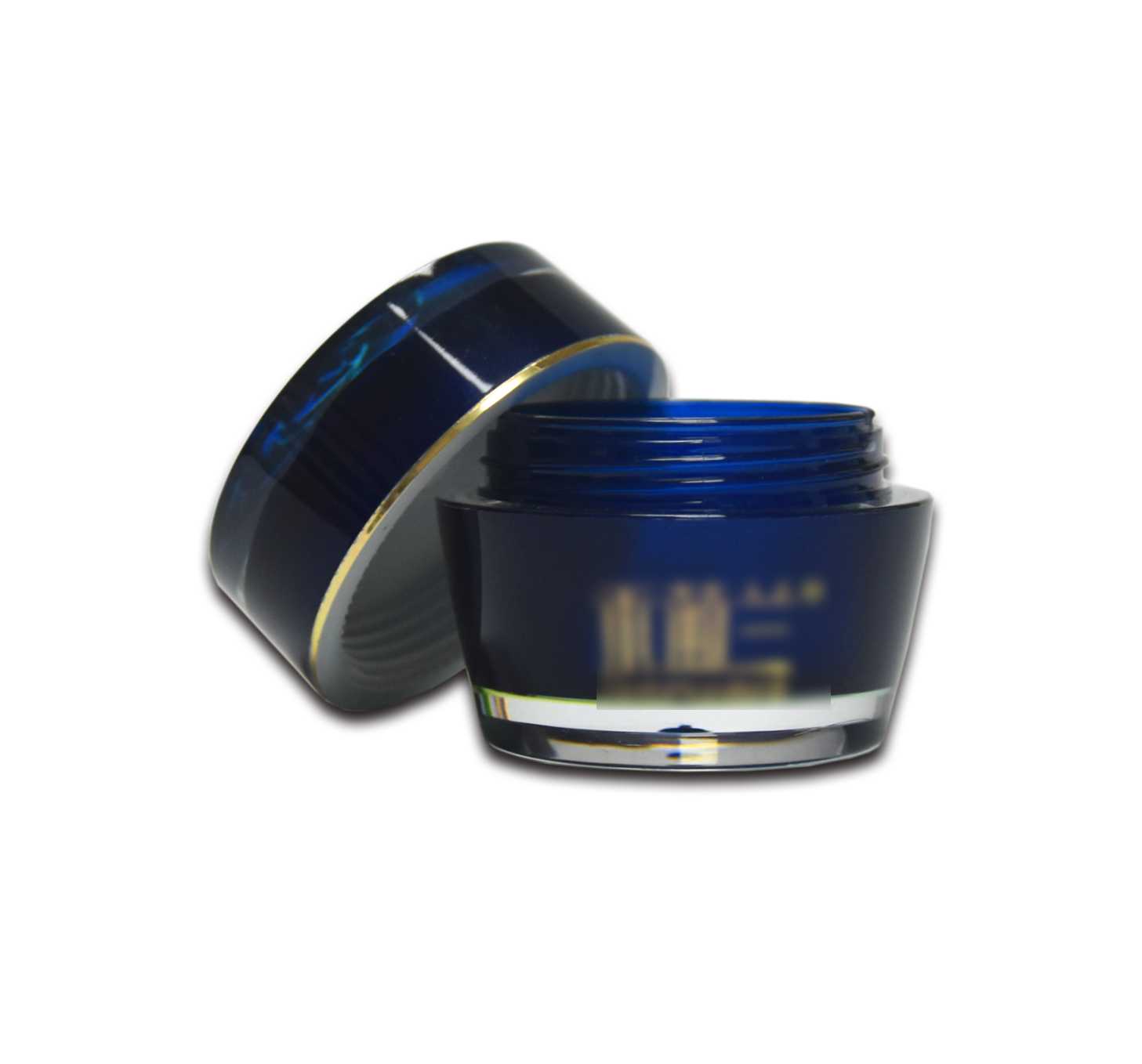 Holographic Blue Acrylic Double Layer Facial-pack Cream Skincare Holographic Plastic Jar 30ml 50ml