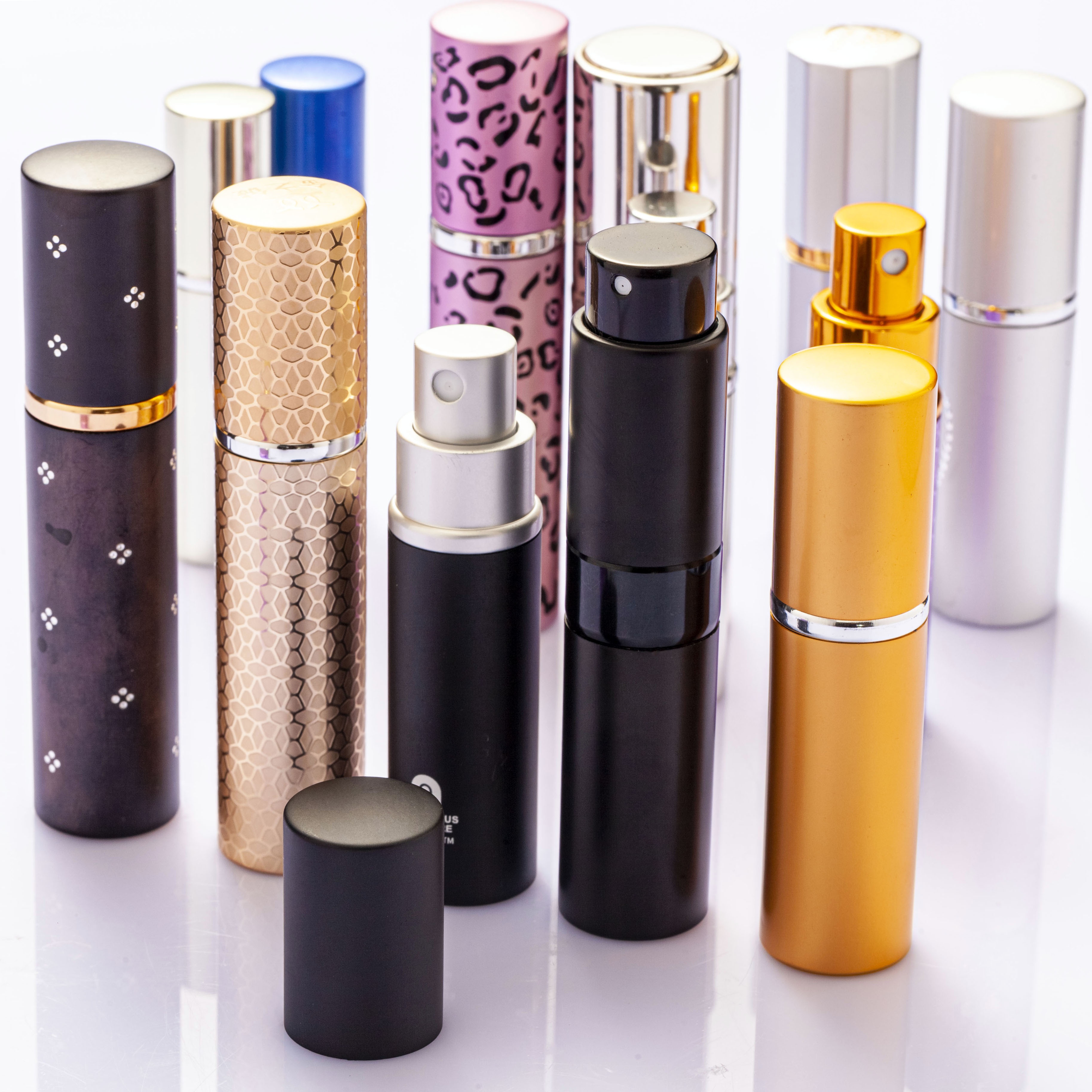 Homay hot sale cosmetic essential oil, perfume glass bottle packaging with dropper cap and spray pump