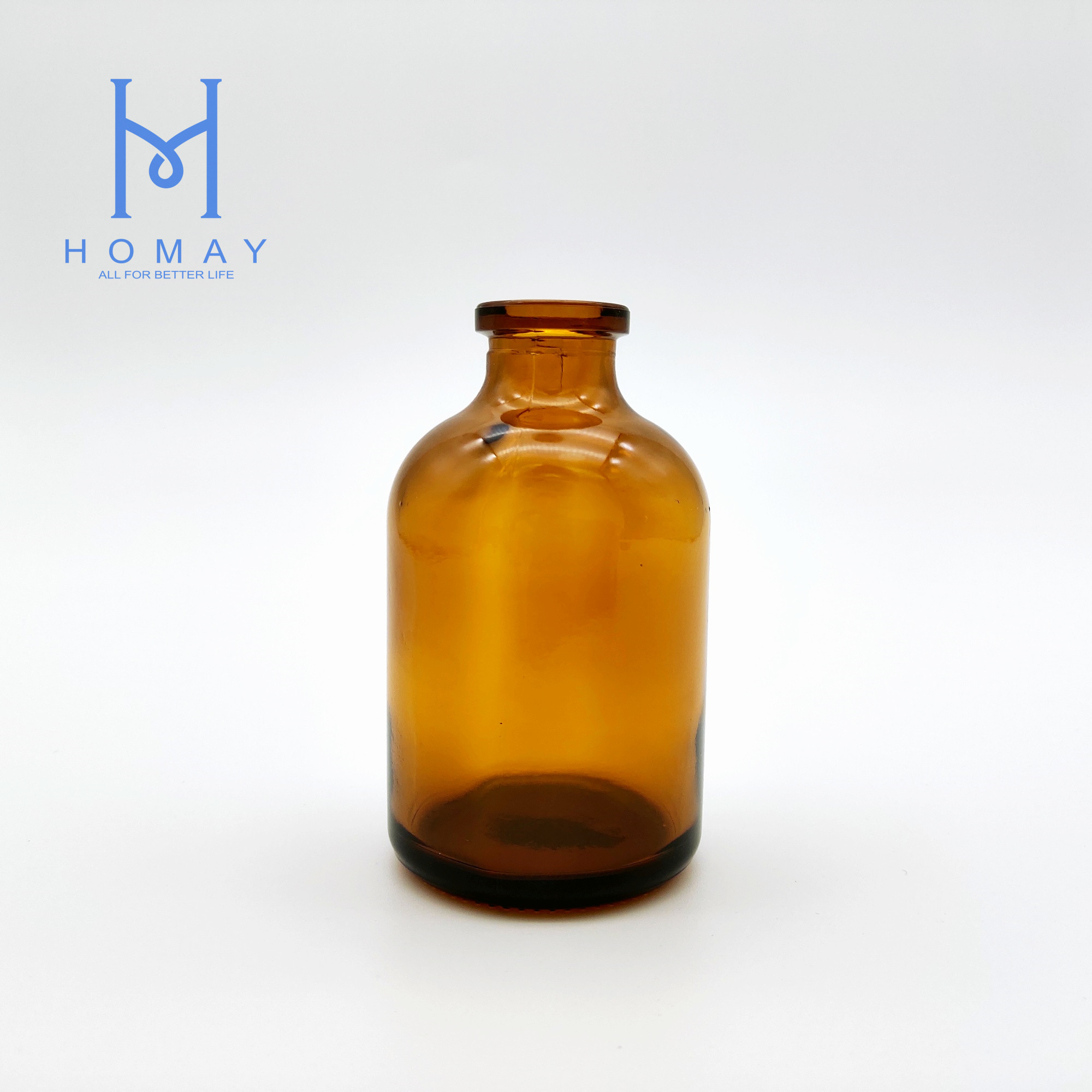 Homay offer pharmaceutical 50ml amber bottle molded glass injection vial