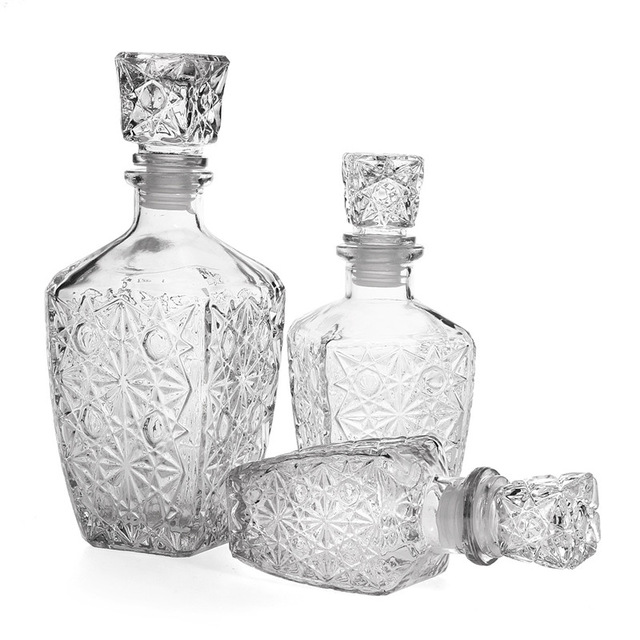 Home 200ML 500ML 850ML Glass Whiskey Liquor Wine Drinks Decanter Crystal Bottle Wine Carafe Gift