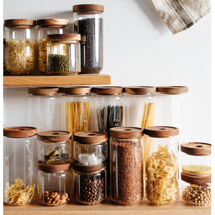 Home 750ml goods storage glass honey pot for coffee sauce biscuit
