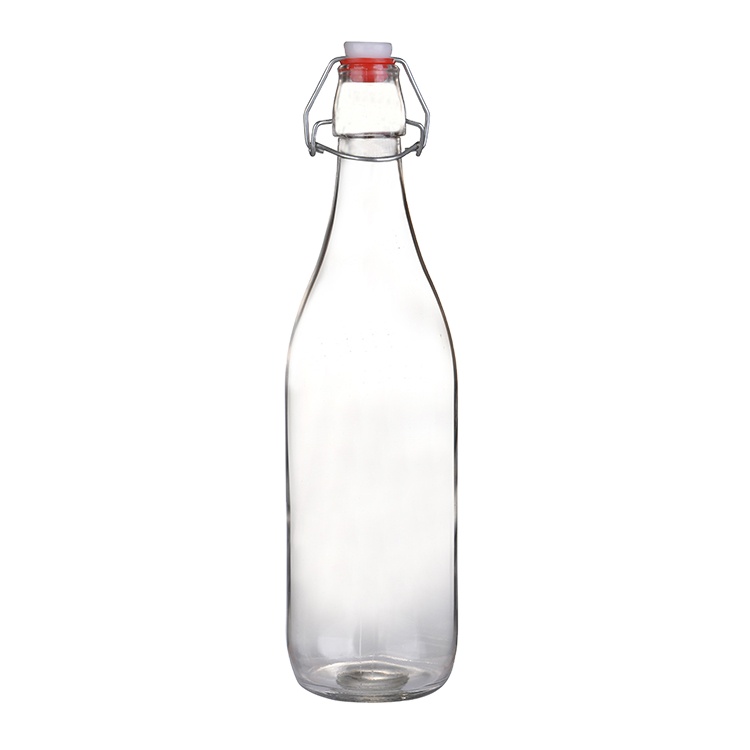 Home Brewing Glass Beer Bottle with Easy Wire Swing Cap Airtight Rubber Seal Amber 16 oz