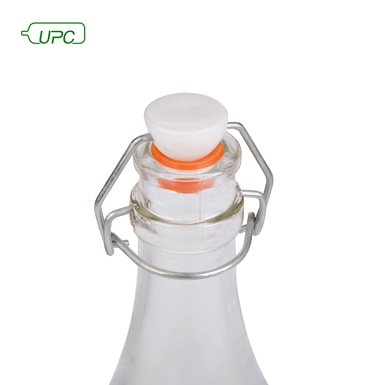 Home Brewing Glass Beer Bottle with Easy Wire Swing Cap Airtight Rubber Seal Amber 16 oz