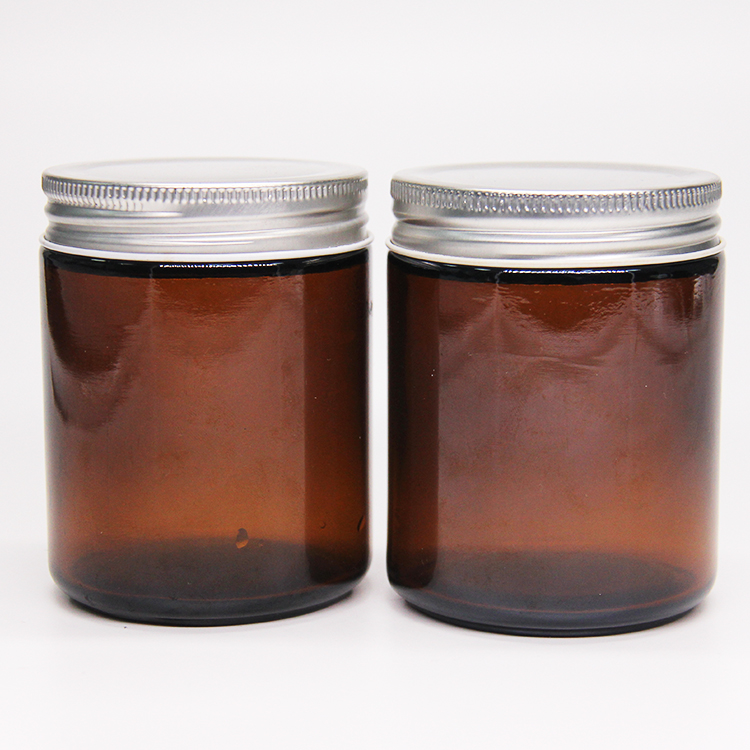 Home Decoration 24oz Empty Amber Painted Glass Candle Jar with Lid