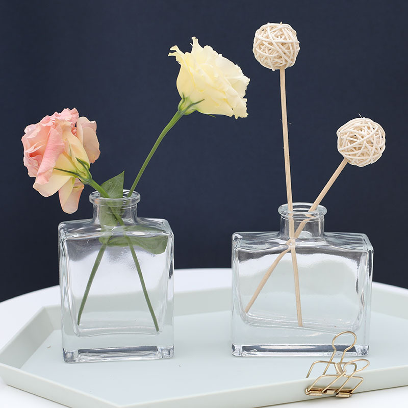 Home Decoration Aroma Reed Diffuzer Bottle Clear Glass Essential Oil Diffuser