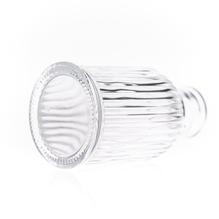 Home Decorative 1oz 3oz Embossed Round Crystal Glass Reed Diffuser Bottle with Glass Cork
