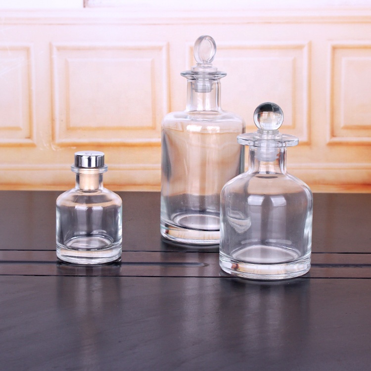 Home Fragrance Empty Round Perfume Reed Aroma Diffuser Glass Bottle