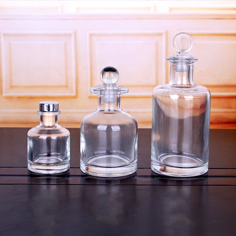 Home Fragrance Empty Round Perfume Reed Aroma Diffuser Glass Bottle