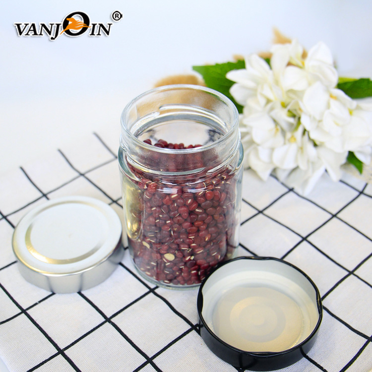 Home Storage 314ML Glass Jam Jars With Black Sliver Gloden Twist Off Cap Honey Jelly Glass Jar