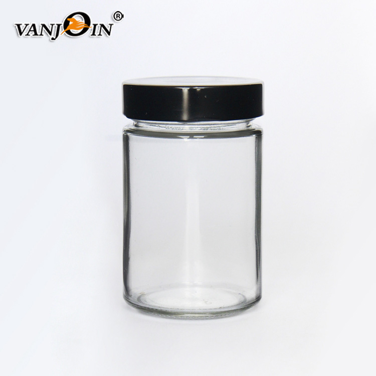 Home Storage 314ML Glass Jam Jars With Black Sliver Gloden Twist Off Cap Honey Jelly Glass Jar