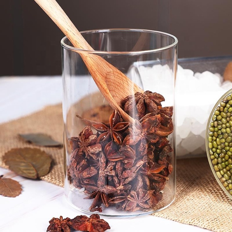 Home advantage customized logo borosilicate glass jar bamboo lid