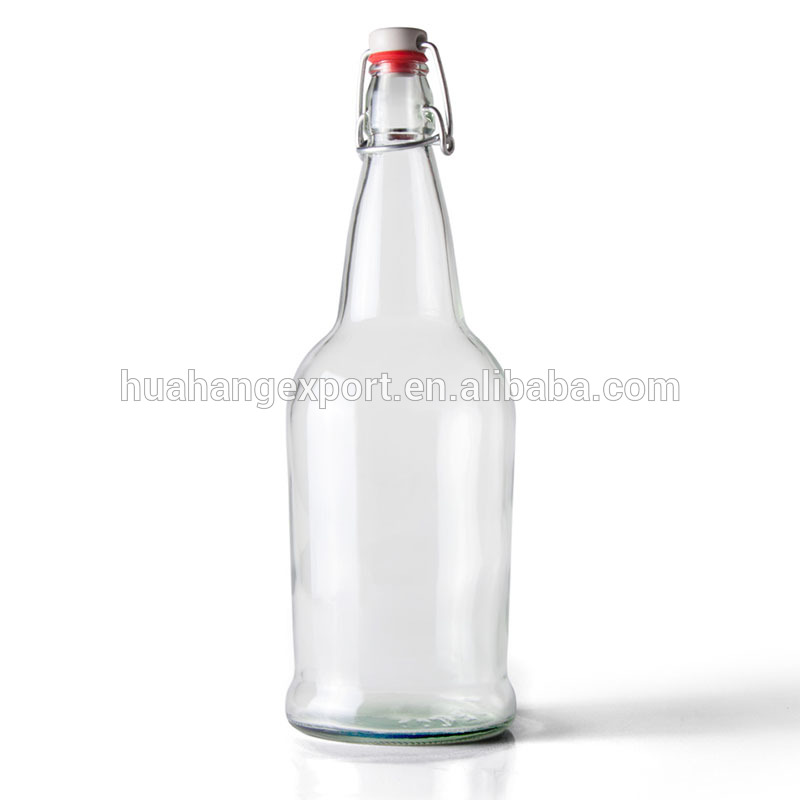 Home brewing used 32oz round empty white color Swing Top beer bottle