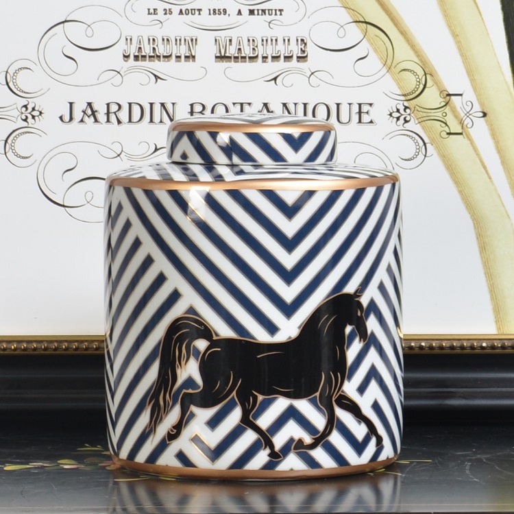 Home decoration luxury modern wholesale white ceramic storage container jar