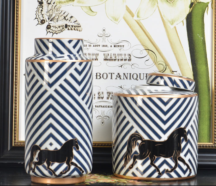 Home decoration luxury modern wholesale white ceramic storage container jar