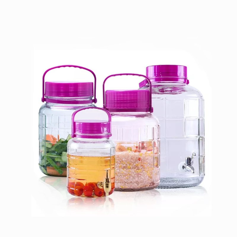 Home storage 1L to 25L large storage jar kitchen glass jars with screw lid for Food Preservation