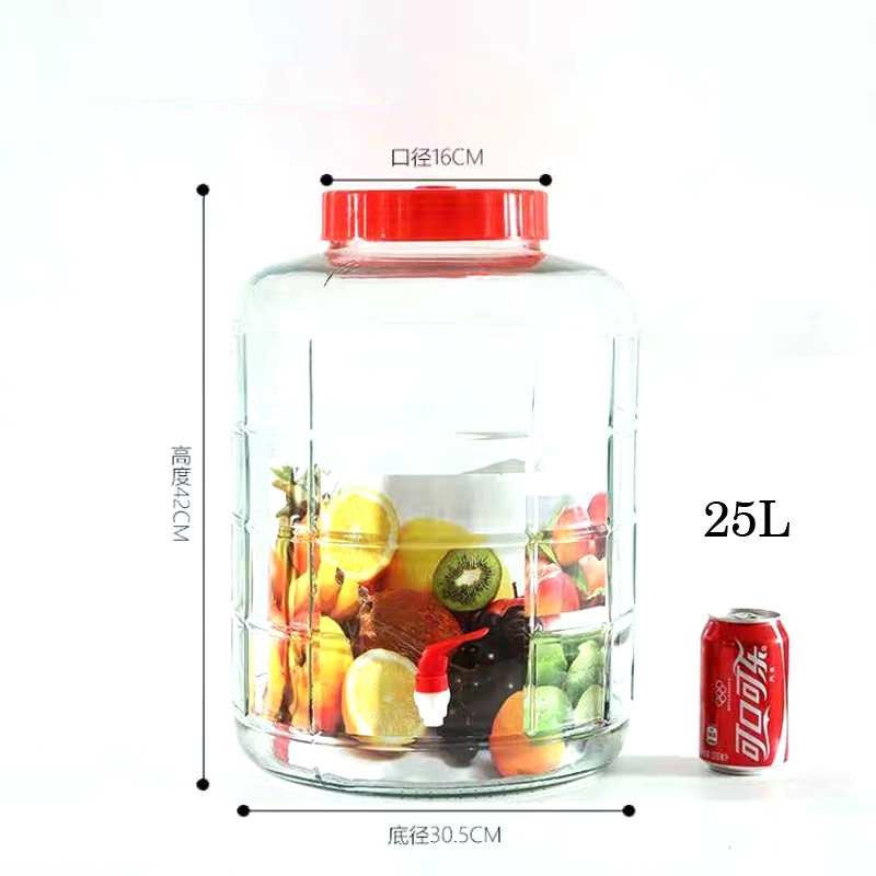 Home storage 1L to 25L large storage jar kitchen glass jars with screw lid for Food Preservation