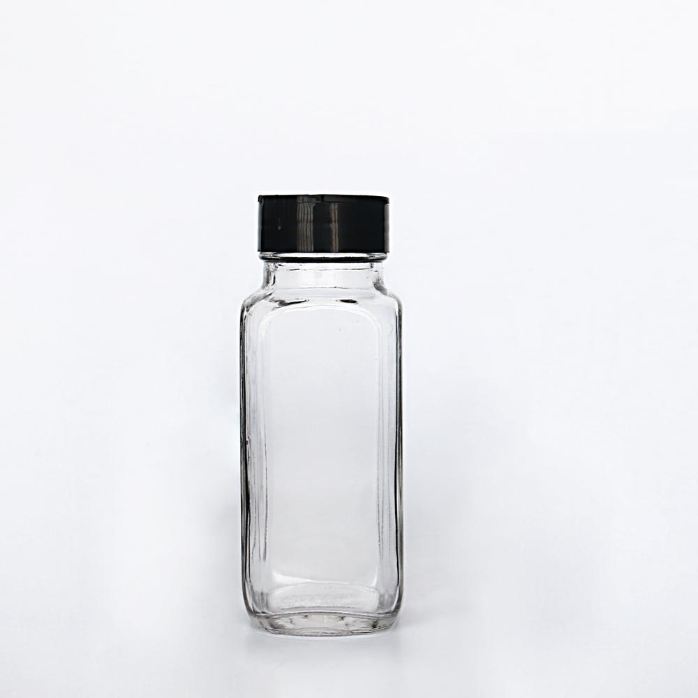 Homeland 100ml 250ml Square Spice Jar for Salt and Black pepper with plastic spice caps Wholesale