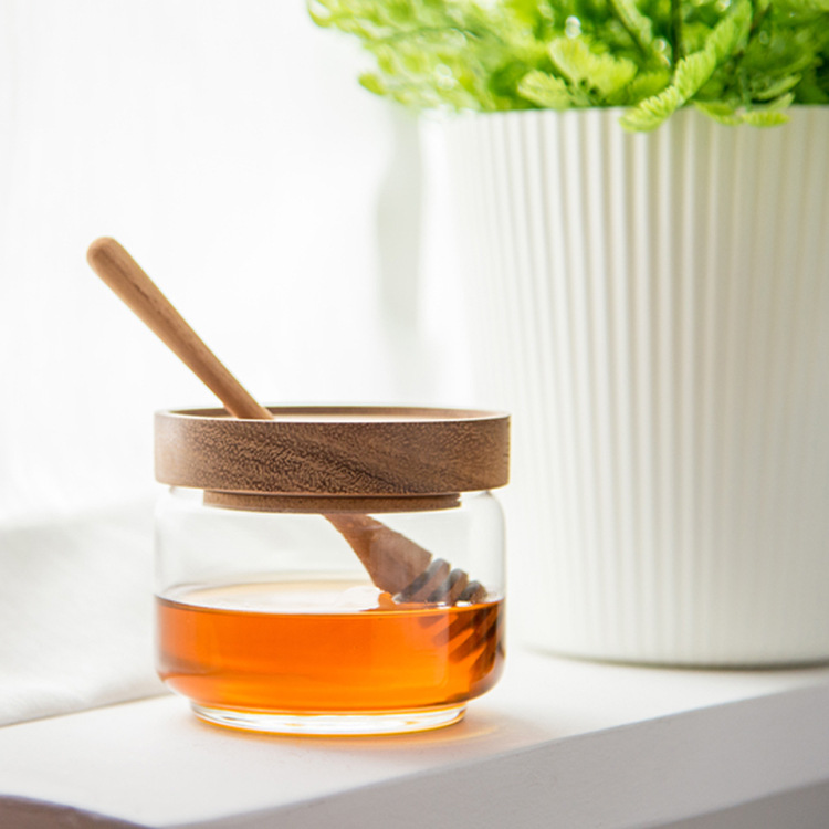 Honest suppliers 350ml 500ml luxury honey jar glass, glass jars and containers