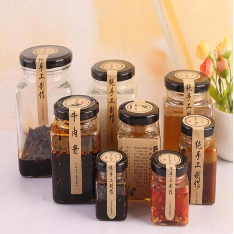 Honest suppliers 50ml 100ml food storage glass bottle, luxury jar for storage botella de miel