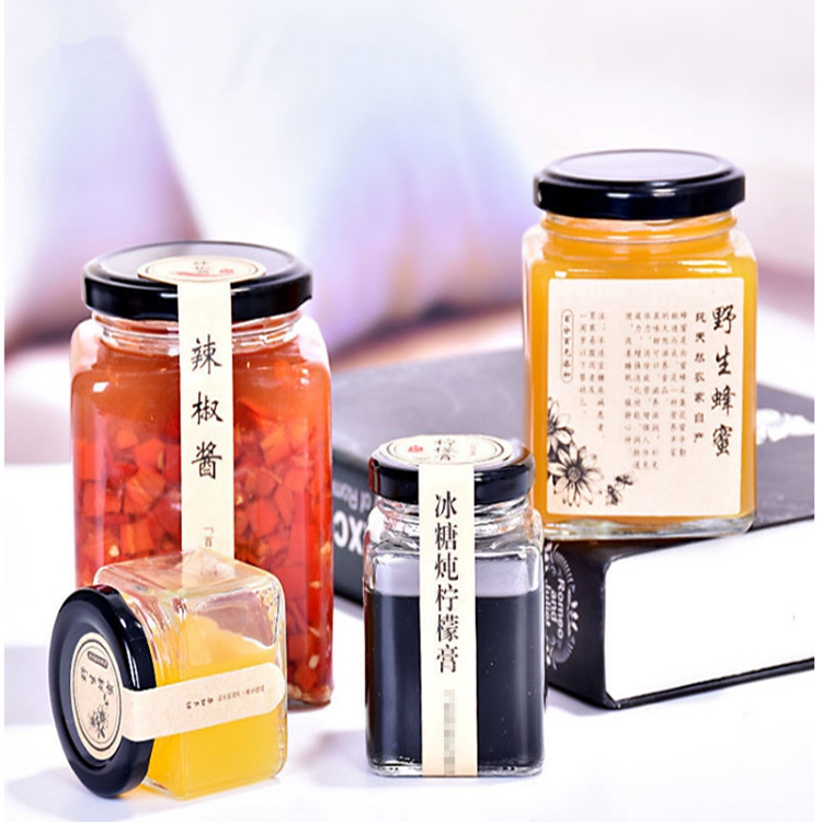 Honest suppliers 50ml 100ml food storage glass bottle, luxury jar for storage botella de miel