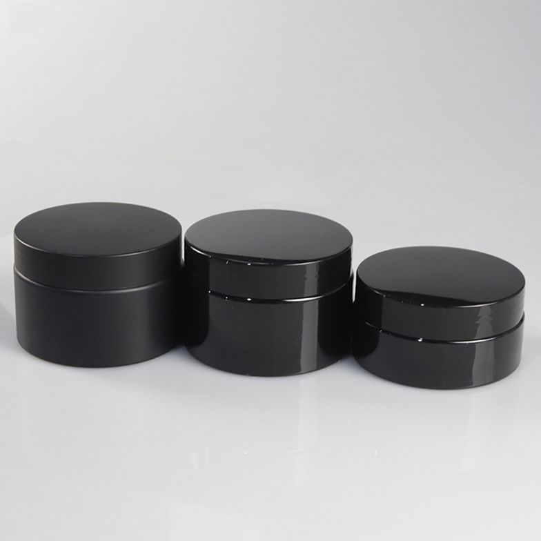 Honest suppliers matte or gloss single wall black 4oz 120ml 120g face cream plastic cosmetic jar, lotion containers
