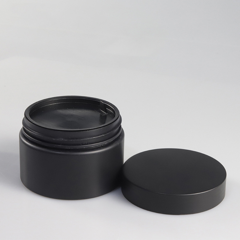 Honest suppliers matte or gloss single wall black 4oz 120ml 120g face cream plastic cosmetic jar, lotion containers
