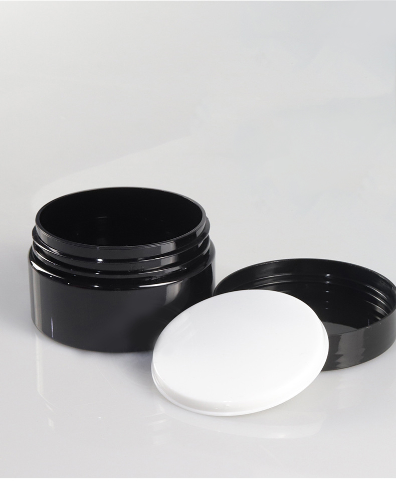 Honest suppliers matte or gloss single wall black 4oz 120ml 120g face cream plastic cosmetic jar, lotion containers