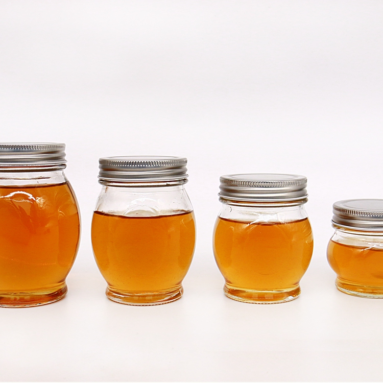 Honey glass jars 125g with Alnuinm Cover lids Good Sealing Round Shape Jelly Muth Honey Jars for Food Storage Packaging