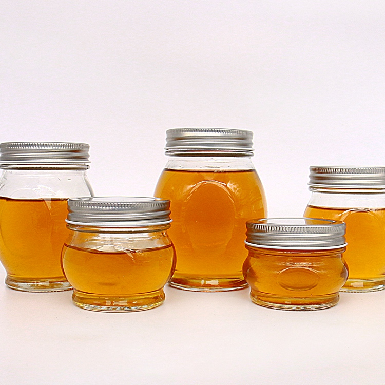 Honey glass jars 125g with Alnuinm Cover lids Good Sealing Round Shape Jelly Muth Honey Jars for Food Storage Packaging