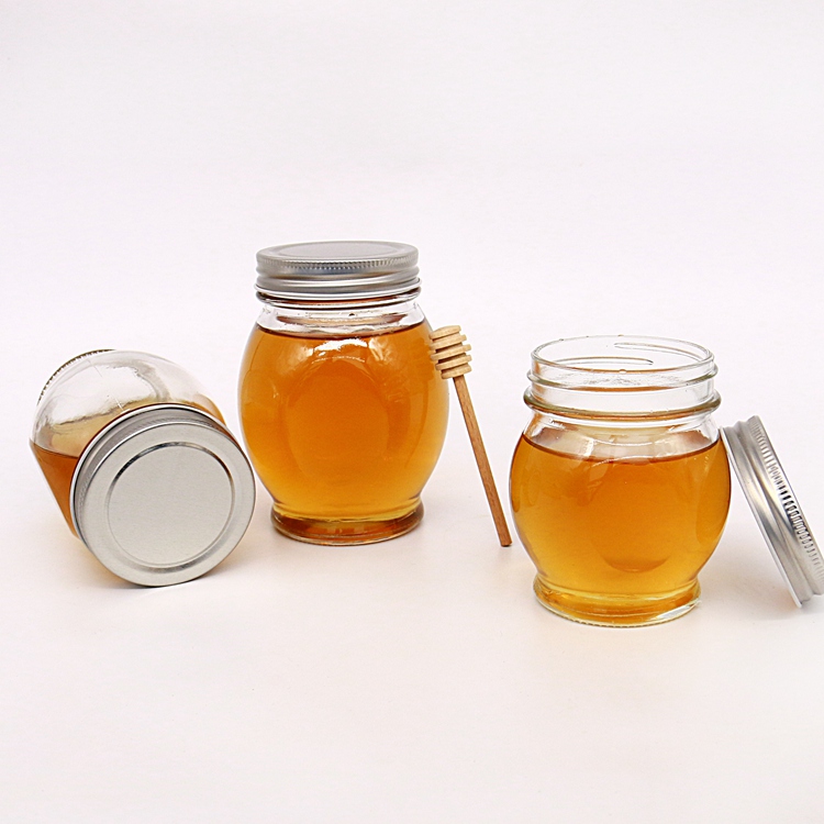 Honey glass jars 125g with Alnuinm Cover lids Good Sealing Round Shape Jelly Muth Honey Jars for Food Storage Packaging