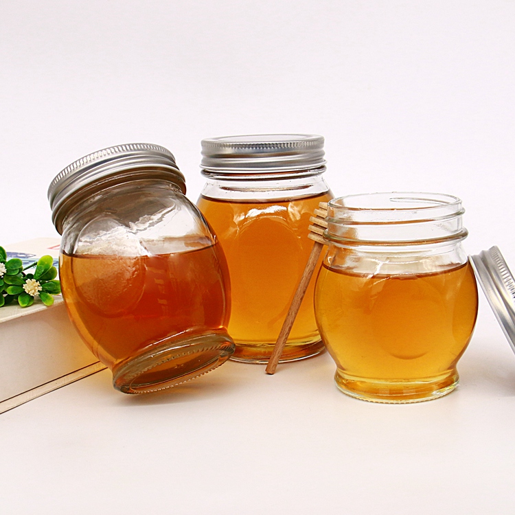 Honey glass jars 125g with Alnuinm Cover lids Good Sealing Round Shape Jelly Muth Honey Jars for Food Storage Packaging