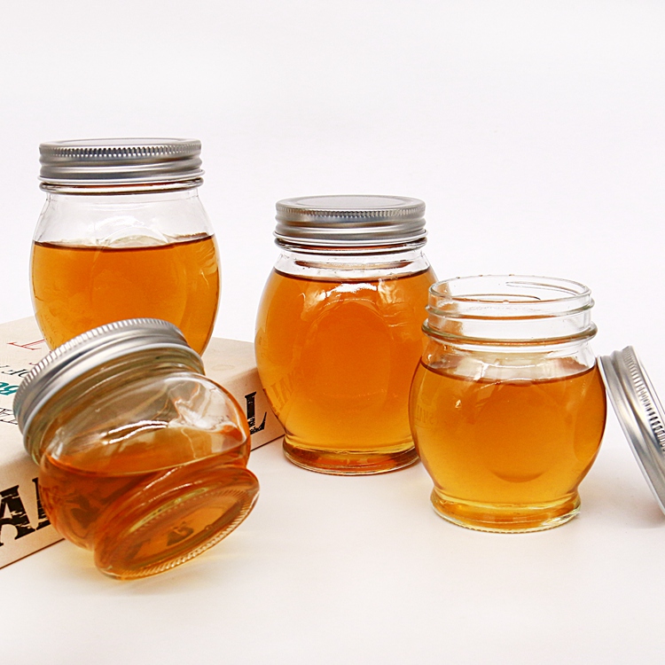 Honey glass jars 125g with Alnuinm Cover lids Good Sealing Round Shape Jelly Muth Honey Jars for Food Storage Packaging