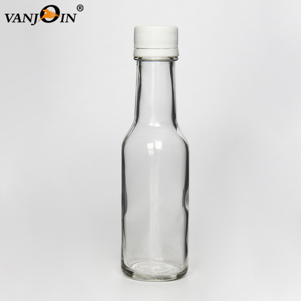 Hot 150ml 300ml 320ml 370ml 500ml Round Glass Sauce Bottles WIth Lids for Oil Vinegar Syrup Salad Dressing