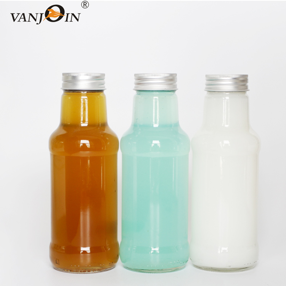 Hot 150ml 300ml 320ml 370ml 500ml Round Glass Sauce Bottles WIth Lids for Oil Vinegar Syrup Salad Dressing