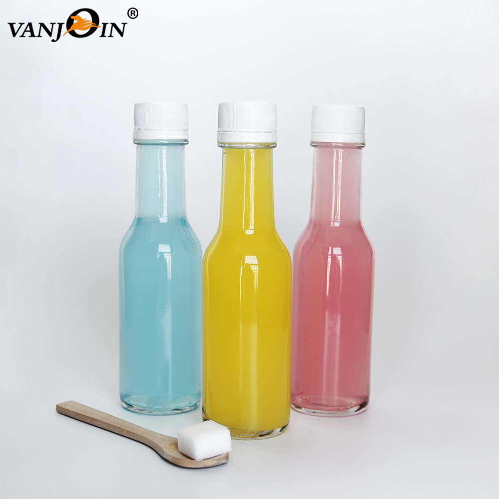 Hot 150ml 300ml 320ml 370ml 500ml Round Glass Sauce Bottles WIth Lids for Oil Vinegar Syrup Salad Dressing
