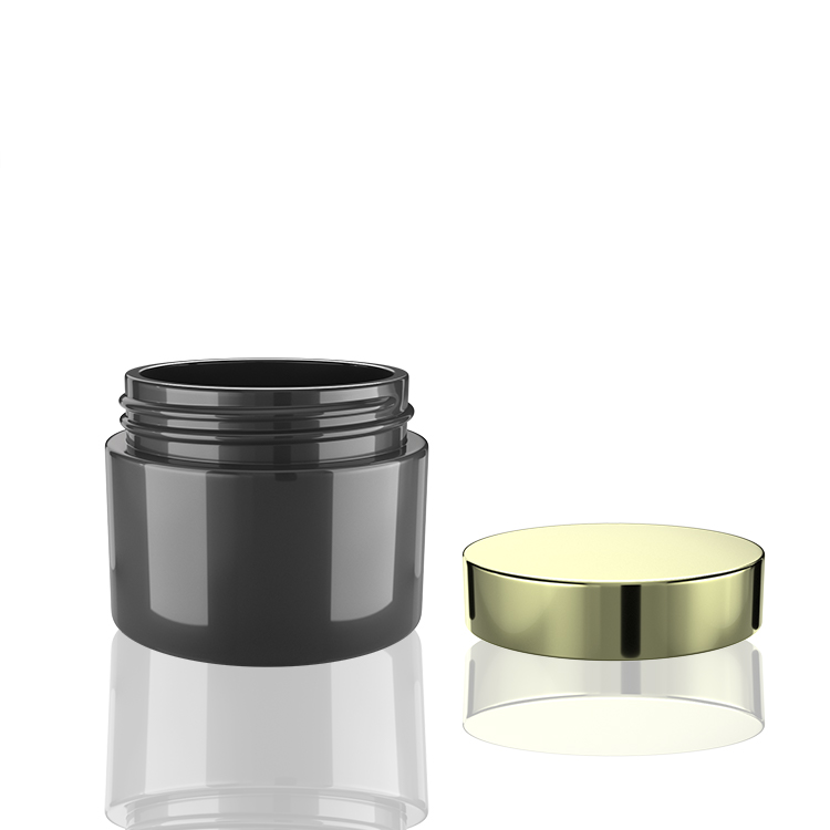 Hot 1OZ 2OZ 3OZ 4OZ 5OZ 8OZ Empty Jar Matte Black PET Cosmetic Plastic Jars with Rose Gold Lid for Body Butter Container