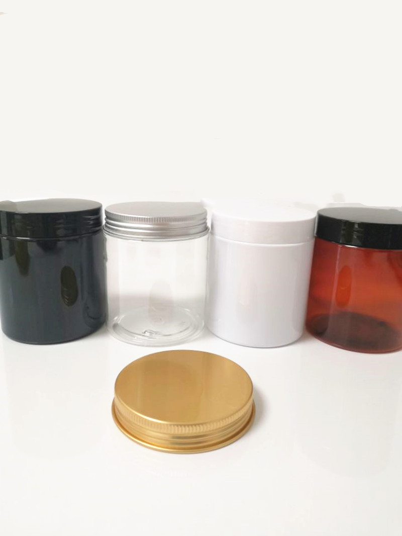 Hot 30ml 50ml 100ml 150ml 200ml 250ml 500ml amber pet plastic jar cosmetic jar container for Face Cream