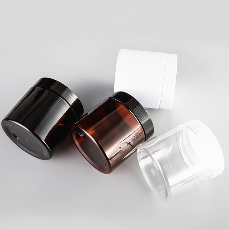 Hot 30ml 50ml 100ml 150ml 200ml 250ml 500ml amber pet plastic jar cosmetic jar container for Face Cream