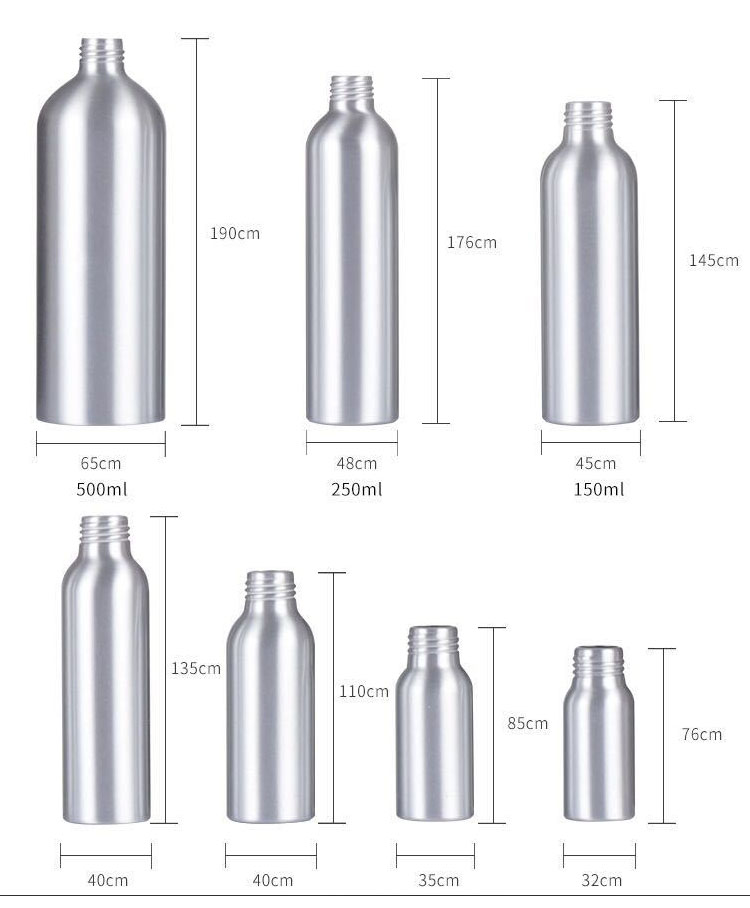 Hot 30ml 50ml 60ml 100ml 120ml 250ml aluminum spray cosmetic perfume dropper bottle
