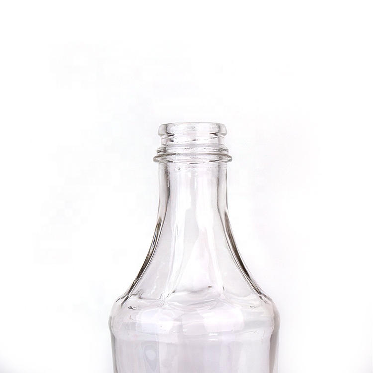 Hot Cheap 250ml clear round glass oil bottle with plastic lid for sauce sesame oil vinegar