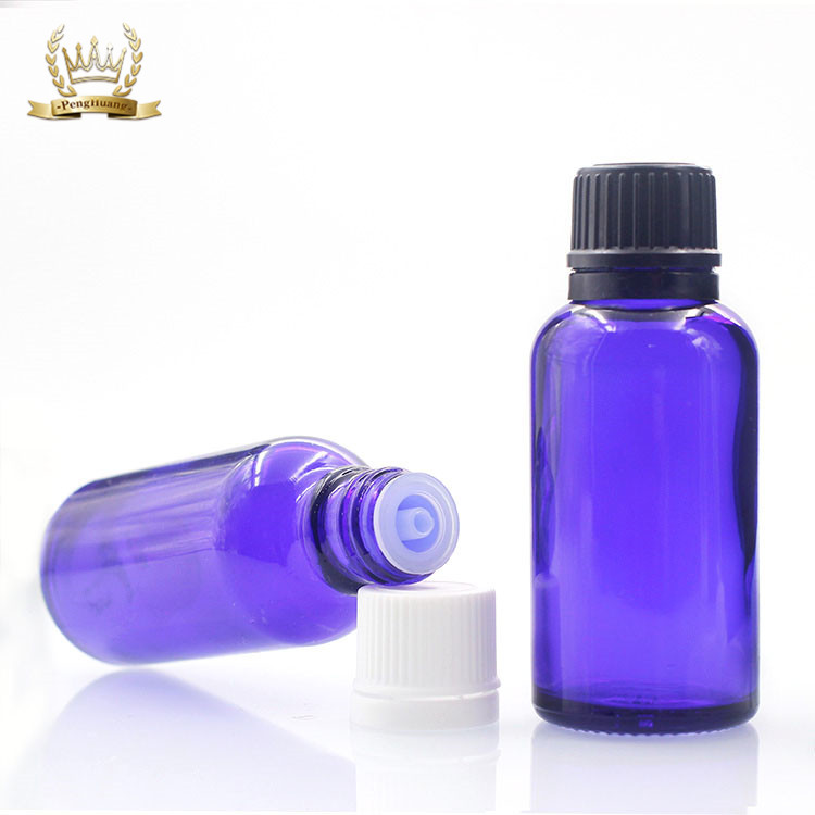 Hot Cheap Empty Essential Oil Bottle Cobalt Blue Glass Bottle Dropper Bottle 30ml With Dropper And Black Cap Wholesale For Sale