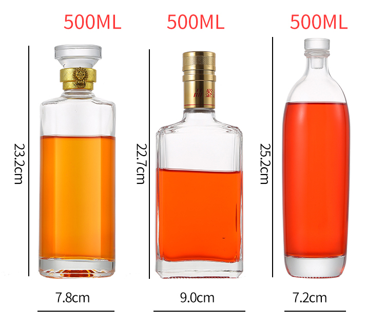 Hot Customized design brandy liquor bottles 500ml 700ml 750ml screw cap glass water bottles empty vodka whisky glass bottles
