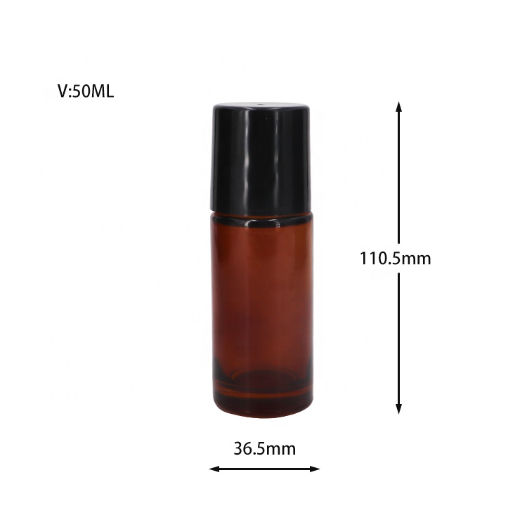 Hot Empty 30ml 50ml Deodorant Roll On Glass Amber Perfume Bottle Essential Oil Bottle